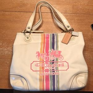 Coach Poppy Legacy Stripe Glam Tote